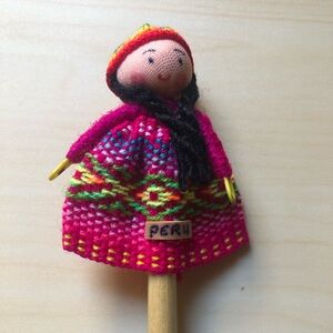 Handmade Peruvian Doll pencil made in Peru.